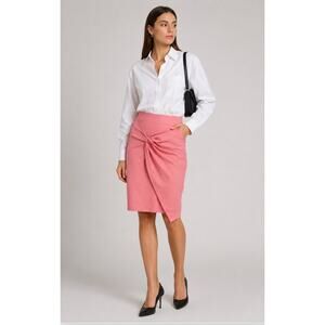 Iris Pink Twist Front Pencil Skirt Women’s Small Corpcore Preppy Minimalist
